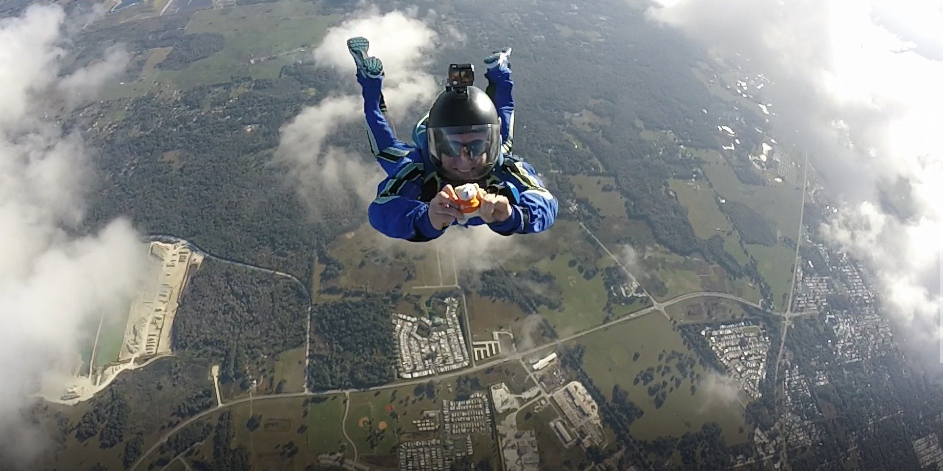 Person skydiving