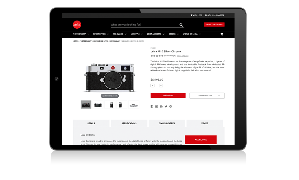 leica camera product page