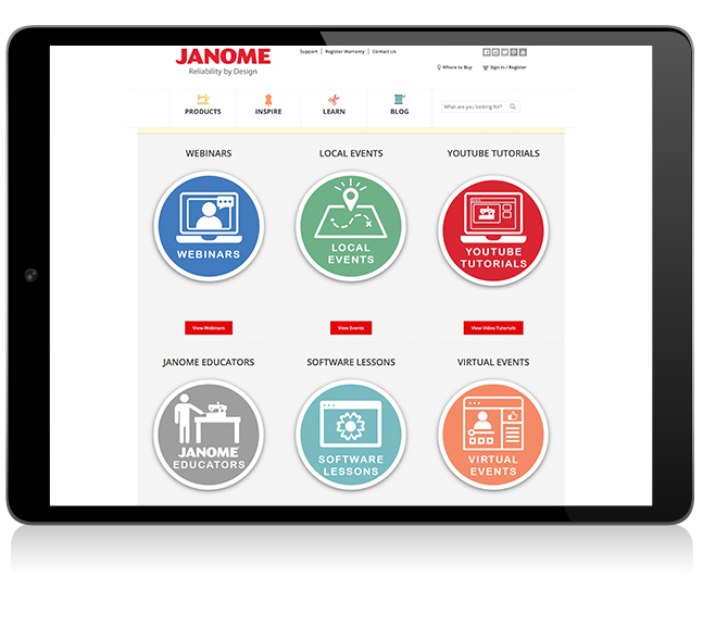 janome learn page