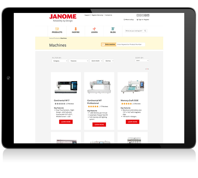 janome machine category