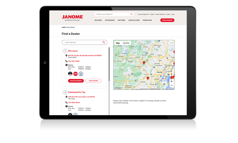 Janome find a dealer