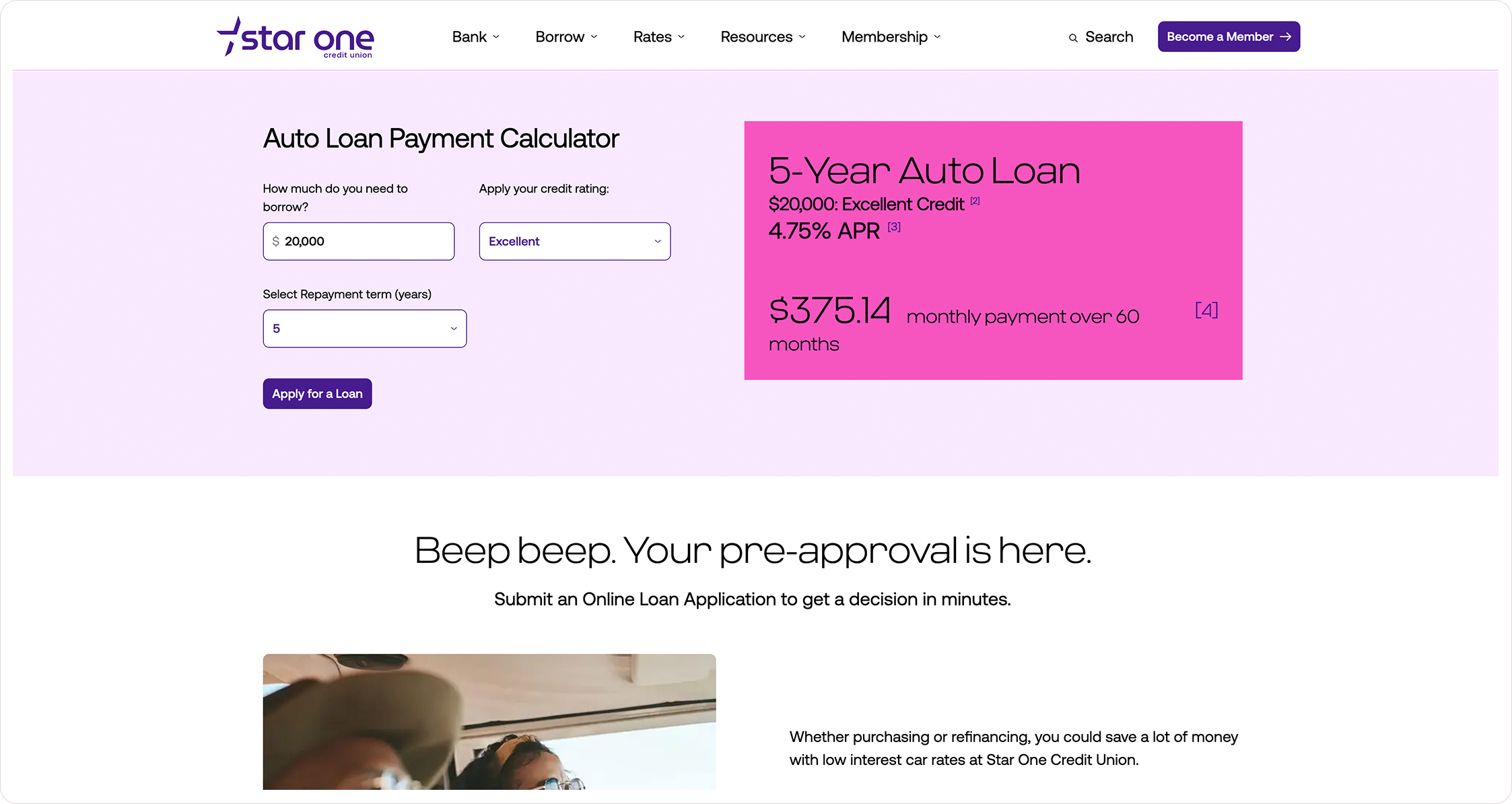 star one auto loan calculator